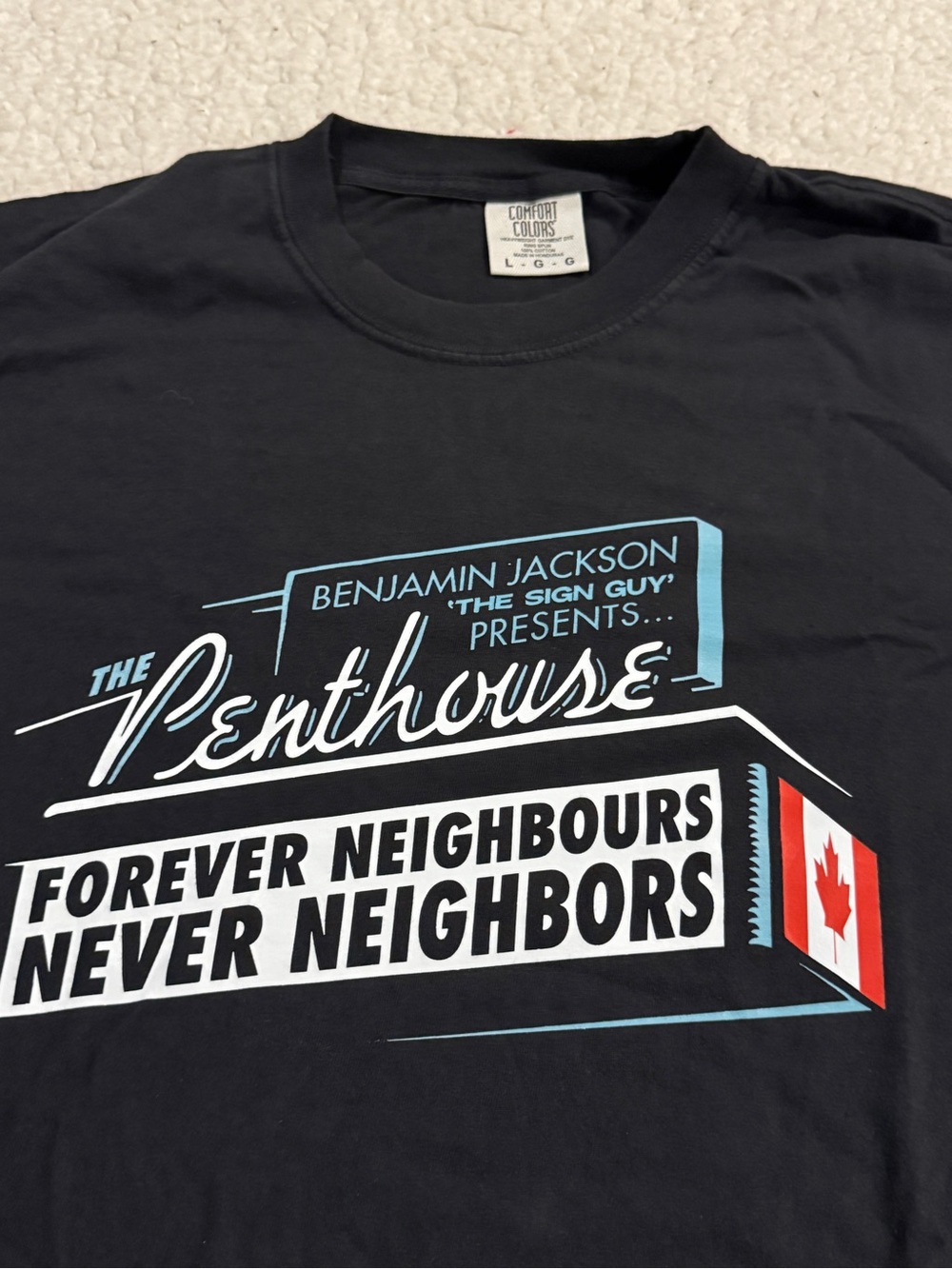 Comfort Colors Black Graphic 'The Penthouse - Forever Neighbours' Tee